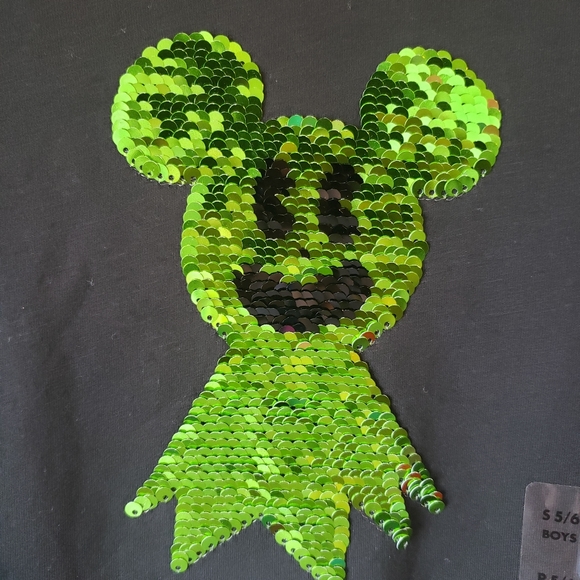 Disney Mickey Mouse shirt ghost Flip SEQUIN Halloween Long Sleeve 5/6 - Picture 4 of 11